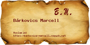 Bárkovics Marcell névjegykártya